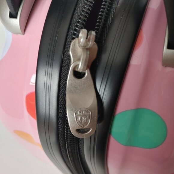 Heys Fashion Hardside PINK Polka dot Luggage Carry On - Picture 8 of 9